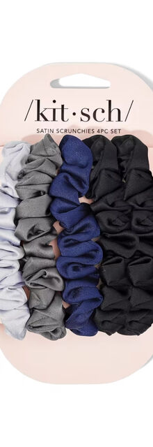 Kitsch Satin Petite Scrunchies 5pc Set - Midnight Kitsch Satin Petite Scrunchies 5pc Set - Midnight